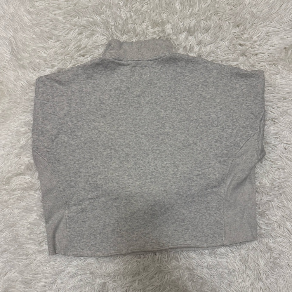 Abercrombie & Fitch Gray Half-Zip Women's Sweatshirt Gray Abercrombie Crewneck - Picture 3 of 3